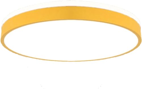 Wmmner Deckennahe Leuchten, Runde, Ultradünne, Flache Deckenleuchte – Minimalistische Led-Deckenleuchte, Seitlich Strahlendes Design, Deckennahe Leuchten, Kronleuchter/Gelb-30 cm/Weißes Licht 6000K von Wmmner