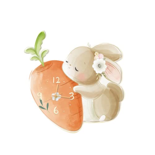 Wmmner Dekorative Wanduhr Mit Tiermotiv Nachtlicht Niedlicher Cartoon-Hase Fuchs Stille Uhr Mit Led-Licht Und Usb-Anschluss Wandlampe Uhr Für Kinderzimmer Esszimmer Wmmner Dekorative Wanduhr Mit Tiermotiv Nachtlicht Niedlicher Cartoon-Hase Fuchs Stille Uhr Mit Led-Licht Und Usb-Anschluss Wandlampe Uhr Für Kinderzimmer Esszimmer von Wmmner