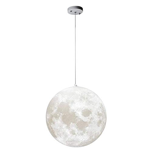 Wmmner Dimmbare Mondlampe, Mehrfarbige Kronleuchter Schlafzimmer Hängelampe Für Wohnzimmer Bar Büro Wohnkultur, 3D-Gedruckte Led-Deckenleuchte Roton/Mond/Durchmesser: 15 cm von Wmmner