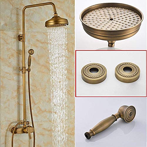 Wmmner Dusche Systiel Messing Antike Regendusche Set Wasserhahn Einhand-Außendusche Mixer Wasserhahn Messing Regendusche Mixer Mit Handbrause, Antike Messing D,02 Ulz 000439 Badezimmer Wasserhahn Gold Wmmner Dusche Systiel Messing Antike Regendusche Set Wasserhahn Einhand-Außendusche Mixer Wasserhahn Messing Regendusche Mixer Mit Handbrause, Antike Messing D,02 Ulz 000439 Badezimmer Wasserhahn Gold von Wmmner