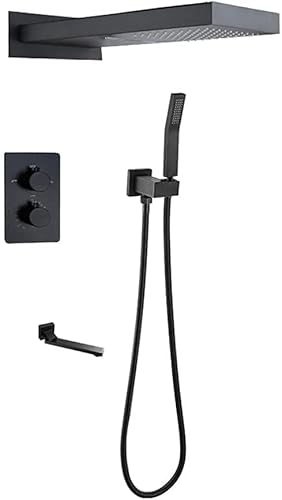 Wmmner Duscheset Dual-Funktionaler Mixer Duschset Schwarzer Mixer Duschsystem 500X220Mm Regendusche Kopf & Handheld-Duschkopf-Mixer Ventil-A/Konstante Temperaturb/a Wmmner Duscheset Dual-Funktionaler Mixer Duschset Schwarzer Mixer Duschsystem 500X220Mm Regendusche Kopf & Handheld-Duschkopf-Mixer Ventil-A/Konstante Temperaturb/a von Wmmner