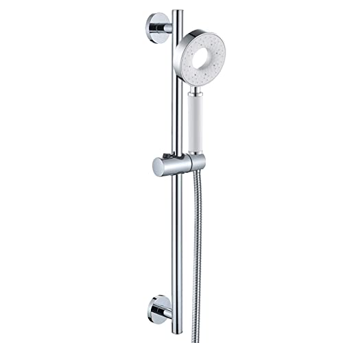 Wmmner Duschkopf Handbrause mit Schiebestange Duschstange Hochdruck-Handbrause 3 Modi Handbrause Anti-Skala Handbrause mit 1. Duc-Schlauch von Wmmner