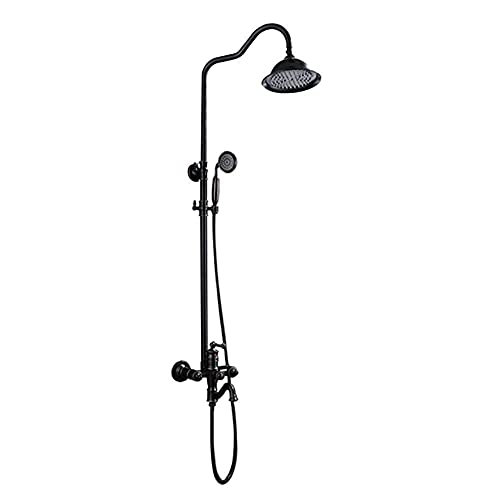 Wmmner Duschset Alle Bronze Duscharmatur Wasser Regenmischer Duschkombination Set Wandmontierter Regenfall Duschkopf System Einstellbarer Schieberiegel 3-Funktion Retro Schwarz Wmmner Duschset Alle Bronze Duscharmatur Wasser Regenmischer Duschkombination Set Wandmontierter Regenfall Duschkopf System Einstellbarer Schieberiegel 3-Funktion Retro Schwarz von Wmmner