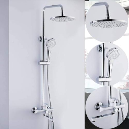 Wmmner Duschset Duschset 1 Set Weißes Chrom Badezimmer Regendusche Wasserhahn Set Mischbatterie Mit Handsprühgerät Wandmontiertes Badarmatur-Set Badezimmer Wmmner Duschset Duschset 1 Set Weißes Chrom Badezimmer Regendusche Wasserhahn Set Mischbatterie Mit Handsprühgerät Wandmontiertes Badarmatur-Set Badezimmer von Wmmner