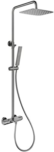 Wmmner Duschsystem,Grauestat-Luxus-Duscharmaturen-Set Messing Umlenker-Mischer Badezimmer Regen-Duschkopf Bad Mit Regen-Duschkopf Und Handbrause, Wandmontiertes Duschset, B von Wmmner