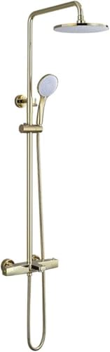 Wmmner Duschsystem,Tatisches Gold Luxus-Duschhapen Set Messing Umsteller Mixer Wasserfall Regendusche Mit 10 Inch Regenfall-Duschkopf Und Handbrause, Wandmontiertes Duschset, B/a/C Wmmner Duschsystem,Tatisches Gold Luxus-Duschhapen Set Messing Umsteller Mixer Wasserfall Regendusche Mit 10 Inch Regenfall-Duschkopf Und Handbrause, Wandmontiertes Duschset, B/a/C von Wmmner