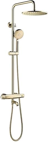 Wmmner Duschsystem,Tatisches Gold Luxus-Duschhapen Set Messing Umsteller Mixer Wasserfall Regendusche Mit 10 Inch Regenfall-Duschkopf Und Handbrause, Wandmontiertes Duschset, B/a/E Wmmner Duschsystem,Tatisches Gold Luxus-Duschhapen Set Messing Umsteller Mixer Wasserfall Regendusche Mit 10 Inch Regenfall-Duschkopf Und Handbrause, Wandmontiertes Duschset, B/a/E von Wmmner