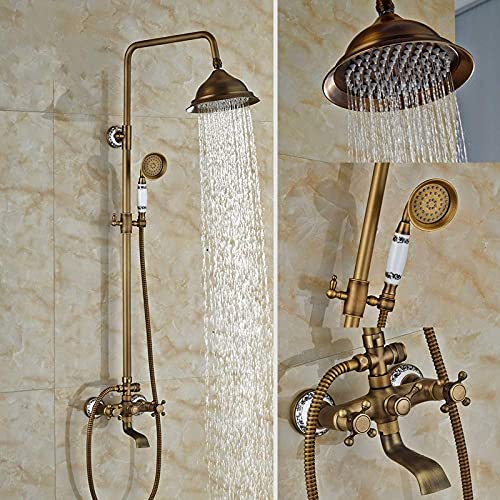 Wmmner Duschsystem Antik Messing Duschsetwasserhahn Mit Handbrause Wandhalterung Duschmischer Wasserhahn Doppelgriffe Wmmner Duschsystem Antik Messing Duschsetwasserhahn Mit Handbrause Wandhalterung Duschmischer Wasserhahn Doppelgriffe von Wmmner