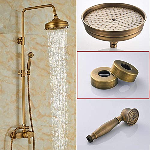 Wmmner Duschsystem-Bhss Antike Regendusche Set Wasserhahn Einhand-Außendusche Mixer Wasserhahn Messing Regendusche Mixer Mit Handbrause, Antike Messing C,02 Ulz 000668 Gold Bad Wasserhahn10 Zoll Wandm Wmmner Duschsystem-Bhss Antike Regendusche Set Wasserhahn Einhand-Außendusche Mixer Wasserhahn Messing Regendusche Mixer Mit Handbrause, Antike Messing C,02 Ulz 000668 Gold Bad Wasserhahn10 Zoll Wandm von Wmmner