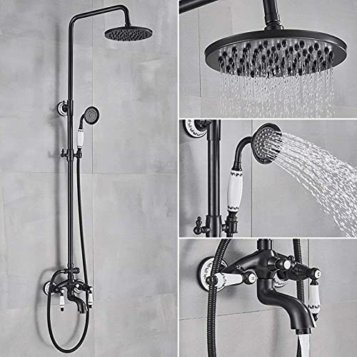 Wmmner Duschsystem Schwarzer Duscharmatur Bad Duschmischer Wasserhahn 8 Regenfall Duschkopf Bad Duschset Mit Handbrause Badewanne Wasserhahn Wandmontiert, Schwarz Bronze C/Svart Brons B/a Wmmner Duschsystem Schwarzer Duscharmatur Bad Duschmischer Wasserhahn 8 Regenfall Duschkopf Bad Duschset Mit Handbrause Badewanne Wasserhahn Wandmontiert, Schwarz Bronze C/Svart Brons B/a von Wmmner