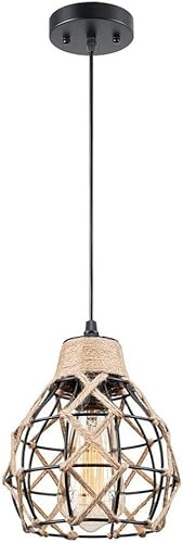 Wmmner E26 Industrial Retro Hanf Seil Pendelleuchte Schlafzimmer Nachttisch Esszimmer Pendelleuchte Cafe Rustikales Bauernhaus Eisenkäfig Hängelampe Decke Hängeleuchte Höhenverstellbar Wmmner E26 Industrial Retro Hanf Seil Pendelleuchte Schlafzimmer Nachttisch Esszimmer Pendelleuchte Cafe Rustikales Bauernhaus Eisenkäfig Hängelampe Decke Hängeleuchte Höhenverstellbar von Wmmner