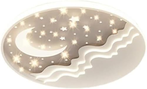 Wmmner Einbau-Deckenleuchten, 15,75 Zoll Große Moderne Led-Deckenlampe, 3200K/4500K/6500K Wählbar, Mond- Und Stern-Deckenleuchte, Kronleuchter von Wmmner