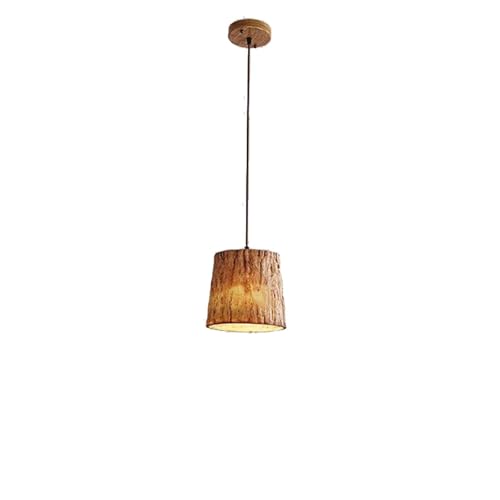 Wmmner Einfache Kreative Baumstumpfform Harz Kronleuchter, E27 Basis Holzfarbe Hängeleuchte, Indoor Höhenverstellbare Deckenleuchte Für Küche Insel Esszimmer Schlafzimmer Flur Bar Wohnzimmer R/Eine Fa von Wmmner