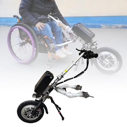 Wmmner Elektrischer Handrad-Rollstuhlaufsatz, 500W Tragbares Leistungsgerät, Leichter Rollstuhl-Traktorzug Mit 15/17/20/23Ah Lithium-Batterie/B/20Ah von Wmmner