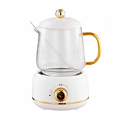Wmmner Elektrischer Wasserkocher, 600Ml Mini Hglass Automatisches Verdickungsglas Multifunktions-Elektrokochteekanne Geräuscharmes Kochen 360W (Lila)/Weiß/600Ml von Wmmner