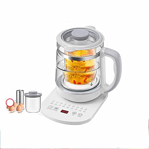 Wmmner Elektrischer Wasserkocher, Smart Multifunctional High Borosilicat Glas H18 Heizfunktionen Elektrischer Tee Pot Schnelle Kochende Wärmeerhaltungsfunktion 304 Edelstahl (3)/3/1.8L von Wmmner