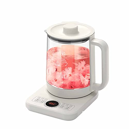 Wmmner Elektrischer Wasserkocher, Smart Multifunctional High Borosilicat Glas H18 Heizfunktionen Elektrischer Tee Pot Schnelle Kochende Wärmeerhaltungsfunktion 304 Edelstahl (3)/4/1.8L von Wmmner