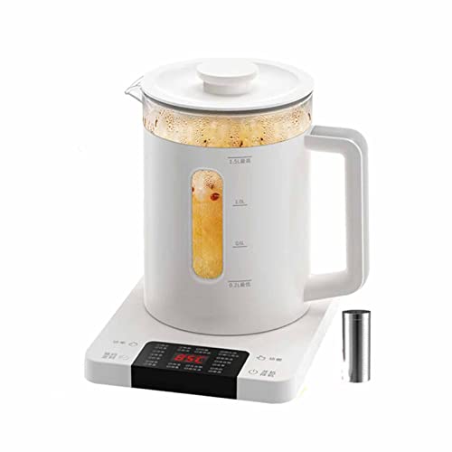 Wmmner Elektrischer Wasserkocher, Smart Multifunctional High Borosilicat Glas H18 Heizfunktionen Elektrischer Tee Pot Schnelle Kochende Wärmeerhaltungsfunktion 304 Edelstahl (3)/5/1.8L von Wmmner