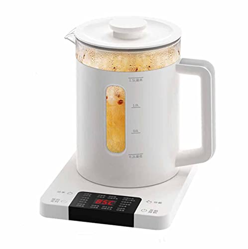 Wmmner Elektrischer Wasserkocher, Smart Multifunctional High Borosilicat Glas H18 Heizfunktionen Elektrischer Tee Pot Schnelle Kochende Wärmeerhaltungsfunktion 304 Edelstahl (3)/6/1.8L von Wmmner