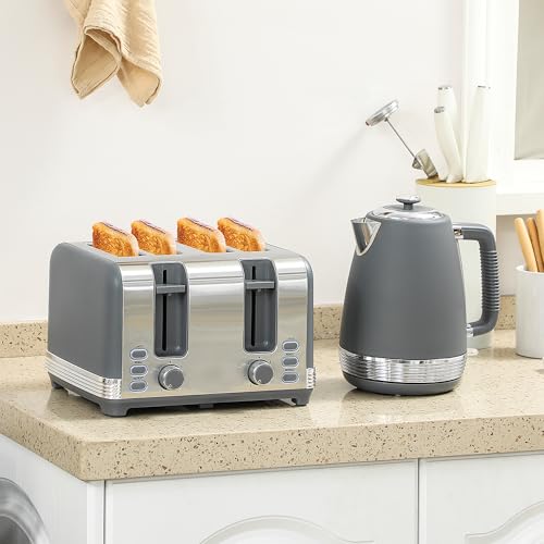 Wmmner Elektrischer Wasserkocher Aus Edelstahl Und 4-Scheiben-Toaster-Set Mit Schnellem Kochen Und Einstellbarer Bräunung Für Moderne Küche Wmmner Elektrischer Wasserkocher Aus Edelstahl Und 4-Scheiben-Toaster-Set Mit Schnellem Kochen Und Einstellbarer Bräunung Für Moderne Küche von Wmmner