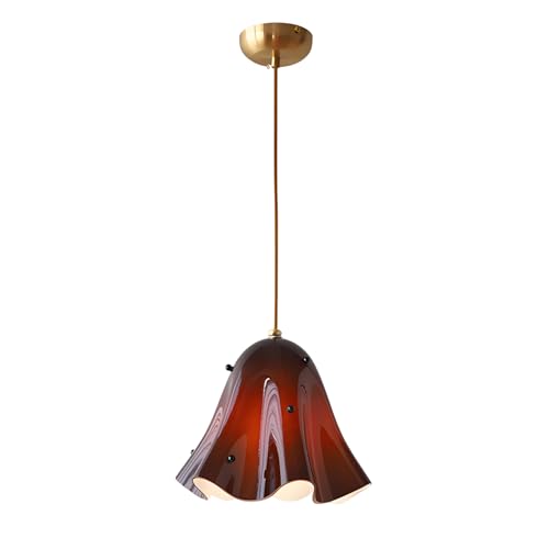 Wmmner Esszimmer-Pendelleuchte Leuchten Kücheninsel, Braune Blumen-Glasleuchte, Gold-Messing Esszimmer Schlafzimmer Flur/Schwarz + Braun Wmmner Esszimmer-Pendelleuchte Leuchten Kücheninsel, Braune Blumen-Glasleuchte, Gold-Messing Esszimmer Schlafzimmer Flur/Schwarz + Braun von Wmmner