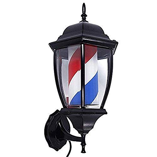 Wmmner Flashings Barber Pole LED, 48,3 cm, LED-Retro-Salon-/Friseurladenschild, beleuchtete rotierende Streifen, spart Energie, Wandlampe, B (A)/A von Wmmner