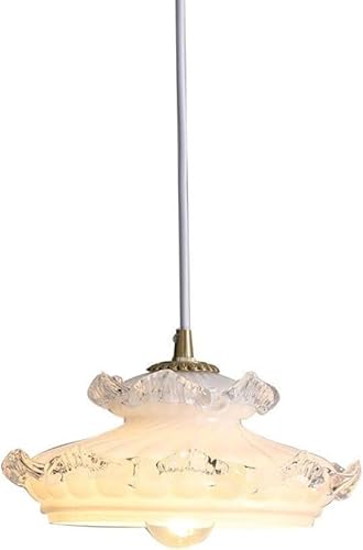Wmmner Glas Pendelleuchte Led E27 Messing Dekoration Hängeleuchte Restaurant Bar Café Dekoration Decke Pendelleuchte Indoor Home Beleuchtungskörper, Kronleuchter (30Cm) Ulz 000688 Dünne Led Unterputz von Wmmner