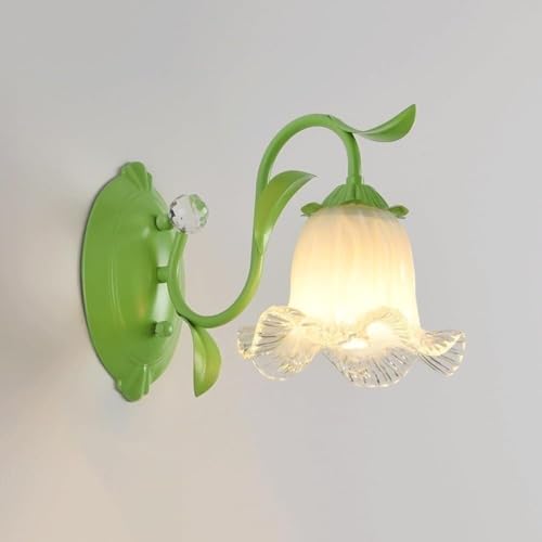 Wmmner Glas-Wandleuchte Mit Blumenschirm Wandleuchte Tulpe Cremefarbene Wandleuchte Badezimmer-Wandleuchte, Deckenleuchte/Grün/1 Licht Wmmner Glas-Wandleuchte Mit Blumenschirm Wandleuchte Tulpe Cremefarbene Wandleuchte Badezimmer-Wandleuchte, Deckenleuchte/Grün/1 Licht von Wmmner