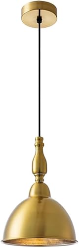 Wmmner Goldfarbene Kücheninsel-Pendelleuchte Im Landhausstil, Antike Pendelleuchte Aus Gebürstetem Messing, Industrielles Design, Modernes Esszimmer von Wmmner