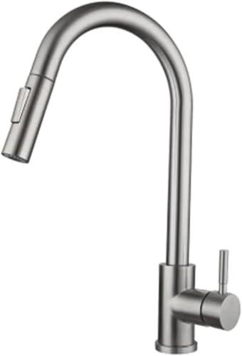 Wmmner Große Ornamente Smart Touch Ausziehschlauch Wasser 360 Grad Drehbarer Gebürsteter Mischer Wasserhahn Einzelgriff Große Ornamente/Gold/G9A16 von Wmmner