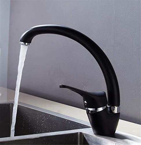 Wmmner Große Ornamente Wasserhähne, Modernes Zuhause Multi Küchenarmatur Kalt- Und Warmwasserhahn Mit Einzelgriff Küchenarmatur Deck Montiert, Chrom Große Ornamente/Schwarzer/a von Wmmner