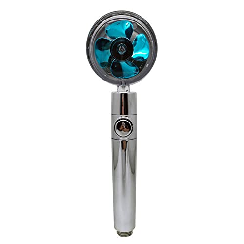 Wmmner Handbrause mit Turbo-Druckpropeller, Propeller, angetrieben, Turbo-geladener Duschkopf, Turbo-Ventilator-Duschkopf/Blau/A von Wmmner