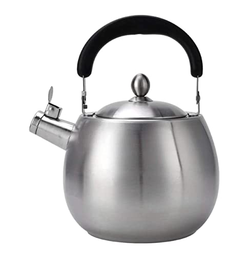 Wmmner Herdkessel, Pfeifen Für Herdplatte Mit Coolem Griff Ergonomischer Griff Pfeifkessel Teekanne (5L)/4L von Wmmner