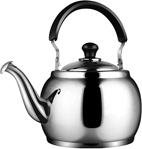 Wmmner Herdplatte Gaskochfeld Pfeifen Wasserkocher 304 Edelstahl Wasserkocher Ergonomischer Griff Und Pgeölter Edelstahl Für Kaffee, Milch Usw., Gas Electric Applicable () von Wmmner