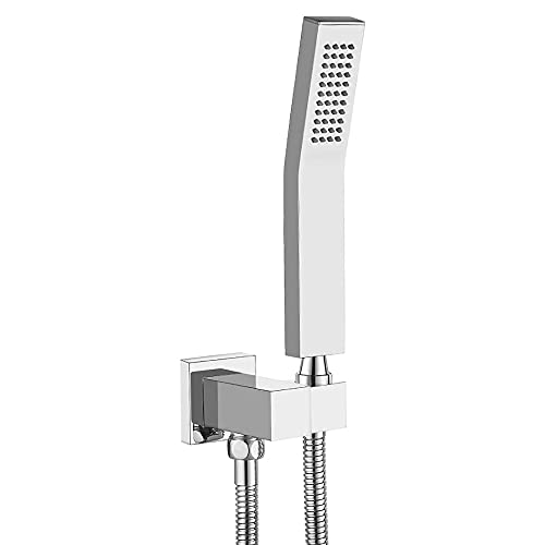 Wmmner Hochdruck-Quadrat-Hand-Duschkopf-Set Mit Einstellbarer Versorgung Ellenbogen Wandverbinderhalter Duschschlauch, Handbrause Sprühkopf Combo Für Duschsystem, Chrom Wmmner Hochdruck-Quadrat-Hand-Duschkopf-Set Mit Einstellbarer Versorgung Ellenbogen Wandverbinderhalter Duschschlauch, Handbrause Sprühkopf Combo Für Duschsystem, Chrom von Wmmner