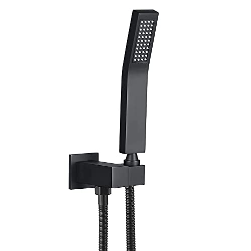 Wmmner Hochdruck-Quadrat-Handbrausekopf-Set Mit Einstellbarem Supply Ellenbogen Wandverbinderhalter Duschschlauch, Handbrause Sprühkopf Combo Für Duschsystem, Matte Bla Wmmner Hochdruck-Quadrat-Handbrausekopf-Set Mit Einstellbarem Supply Ellenbogen Wandverbinderhalter Duschschlauch, Handbrause Sprühkopf Combo Für Duschsystem, Matte Bla von Wmmner