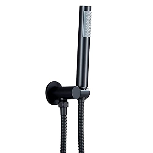 Wmmner Hochdruck-Rund-Handbrausekopf-Set Mit Einstellbarer Versorgung Ellenbogen-Wandverbinderhalter Duschschlauch, Handbrause-Sprühkopf-Kombination Für Duschsystem, Matt Schwarz Wmmner Hochdruck-Rund-Handbrausekopf-Set Mit Einstellbarer Versorgung Ellenbogen-Wandverbinderhalter Duschschlauch, Handbrause-Sprühkopf-Kombination Für Duschsystem, Matt Schwarz von Wmmner