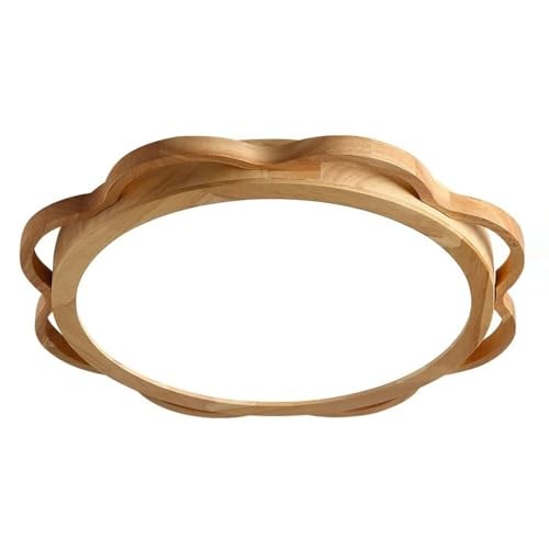 Wmmner Home Creative Holz Led Deckenleuchte, Warme Romantische Moderne Deckenlampe, Tri-Color Dimming (3000K/4500K/6000K) Deckenleuchte Für Wohnzimmer Esszimmer Schlafzimmer Flur Kinderzimmer/Eine Far von Wmmner