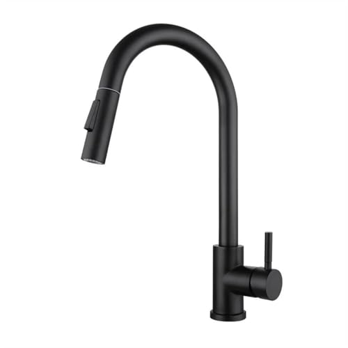 Wmmner Kitchen Faucet Touch Control Sensor Faucets, Pull Out Sprayer Stainless Steel Smart Induction Mixer Sink Tap Hot Cold Water(Black,G9/16)/Schwarzer/G3/8 von Wmmner
