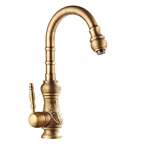 Wmmner Kitchen Sink Taps With Pull Out Spray Brass Faucet Mixer Hot And Cold Water Round Spout Single Handle 360° Rotatable Ceramic Valve Set(Chrome) von Wmmner