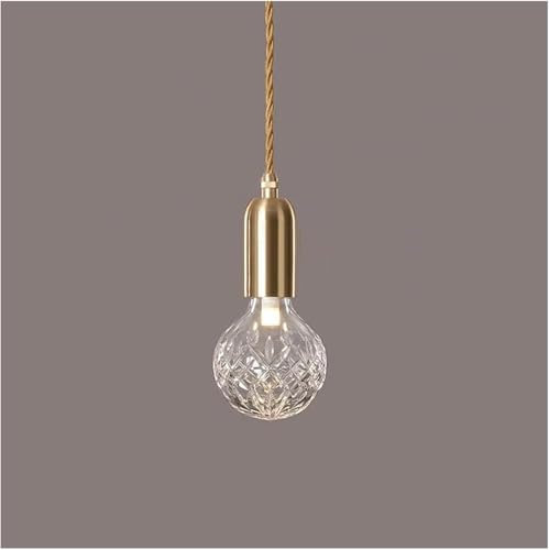 Wmmner Klare Dekorationsglas-Pendelleuchte V-Intage Goldgeblasene Glaskugel Küchen-Deckenhängeleuchte Moderner Industrieller Kleiner Kronleuchter Im Landhausstil, Charmante Beleuchtung von Wmmner