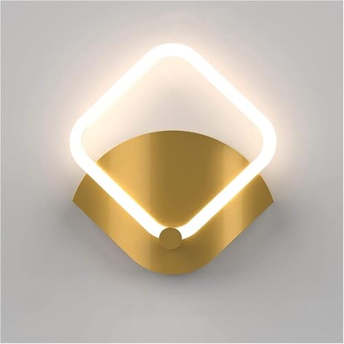 Wmmner Klassische Rustikale Wand Leuchteting Einfaches Wohnzimmer Led Wandlampe Metall Und Acryl Wandlampe Licht Post-Modern Licht Luxus Wandleuchte, Kronleuchter (Quadrat, 14W)/Quadrat/10W von Wmmner