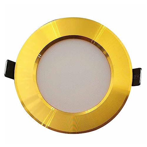 Wmmner Kommerzielles Downlight Zoll Gold Led Einbauleuchte Einbaustrahler 3-Farben-Dimmbare Deckenleuchte Home Lochleuchten 1Er-Pack/4Er-Pack/6000K/1 Packung 7 W von Wmmner