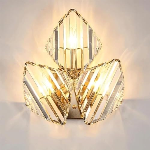 Wmmner Kristallglas-Wandleuchte Moderne Badezimmer-Spiegelwandleuchte V-Intage Wandleuchte, Deckenleuchte/Einfarbig/37 cm von Wmmner