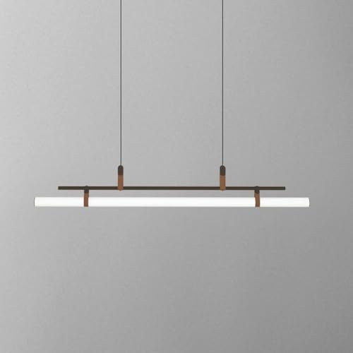 Wmmner Kronleuchter Esstisch-Pendelleuchte Lange Streifen-Pendelleuchte, Esszimmer-Hängelampe Nordische Moderne Led-Pendelleuchte, Kücheninsel-Leuchte Lineare Hängelampe Für Bar (Gold, 115 Cm)/Dunkel/ von Wmmner