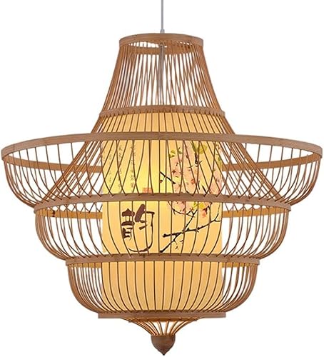 Wmmner Kronleuchter Im Rustikalen Stil Aus Korbgeflecht, 1Er-Pack Boho-Pendelleuchte Aus Natürlichem Geflecht, Schlafzimmer-Deckenleuchte, Handgewebte Leuchte, Kronleuchter von Wmmner