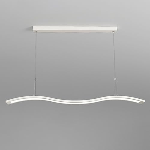 Wmmner Kronleuchter Led-Linear-Pendelleuchte Billardtischleuchte, Moderne Inselbeleuchtung Für Die Küche, Metallstreifen-Pendelleuchte, Esszimmer Wohnzimmer Büro Bar Hängeleuchten, 3000K (Noir, 120 Cm von Wmmner