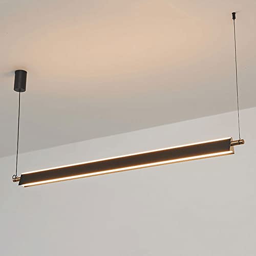 Wmmner Kronleuchter Minimalistische Lineare Pendelleuchte Led-Kücheninsel-Leuchte, Moderne Lange Streifen-Deckenhängeleuchten Für Esszimmer, Frühstücksbereich, Kronleuchter Für Zu Hause (Schwarz-6000K von Wmmner