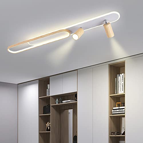 Wmmner Kronleuchter Moderne Led-Deckenleuchte, Verstellbarer Strahler 48 W Richtstrahler Für Esszimmer, Kücheninsel, Schlafzimmer, Wohnzimmer (Walnuss – Dimmbar)/Holz-3 Farbmodus von Wmmner