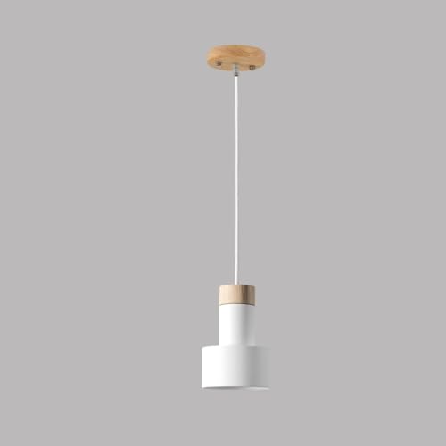 Wmmner Kronleuchter Nordische Mini-Pendelleuchte, Pendelleuchte Im Landhausstil Aus Metall, Moderne Höhenverstellbare Holz-Hängeleuchte Für Kücheninsel, Hängeleuchte Für Esszimmer (Blau)/Blanc von Wmmner